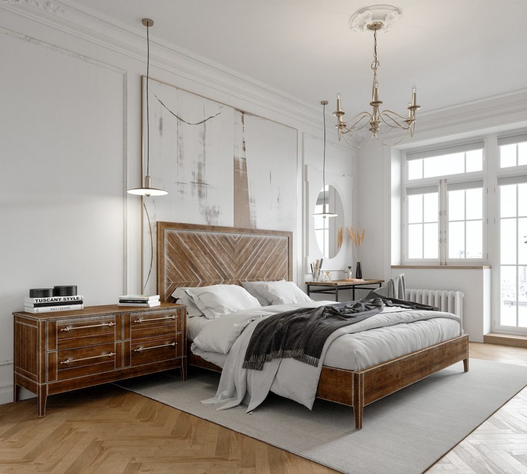 modern traditional bedroom