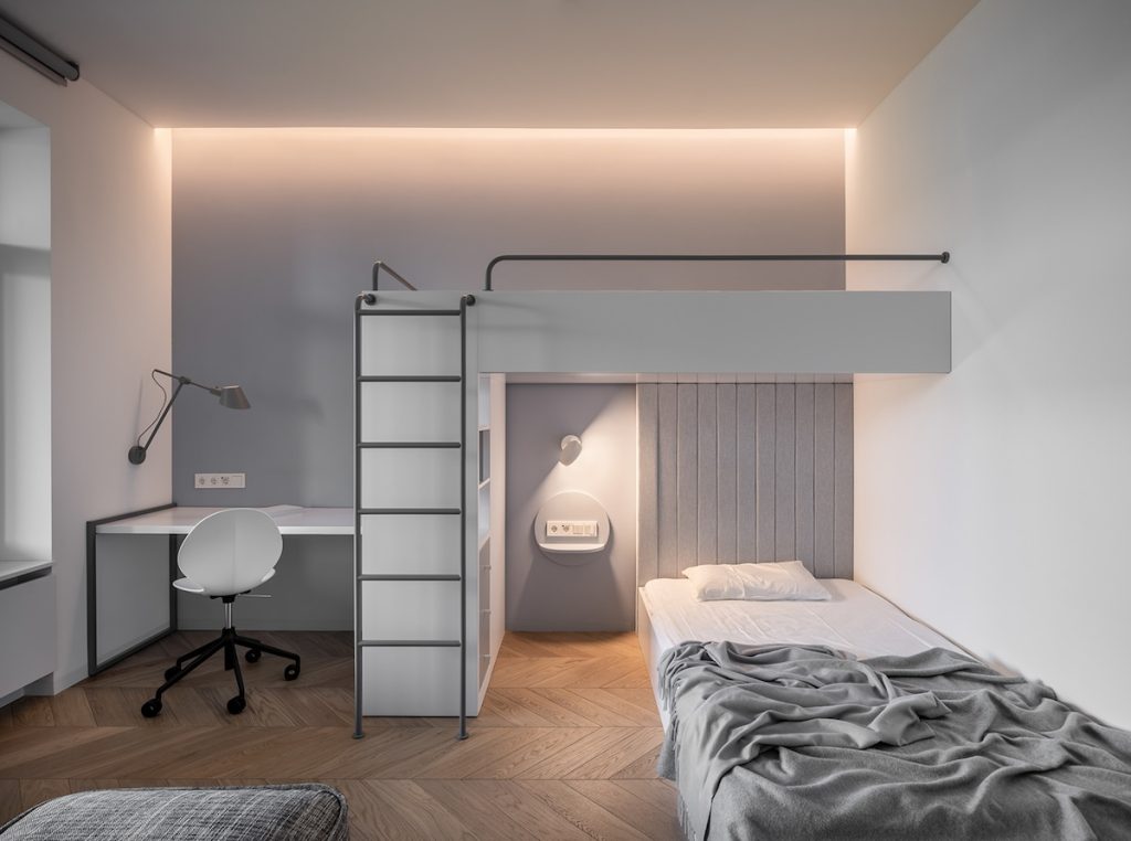 scandinavian room with strategic lights