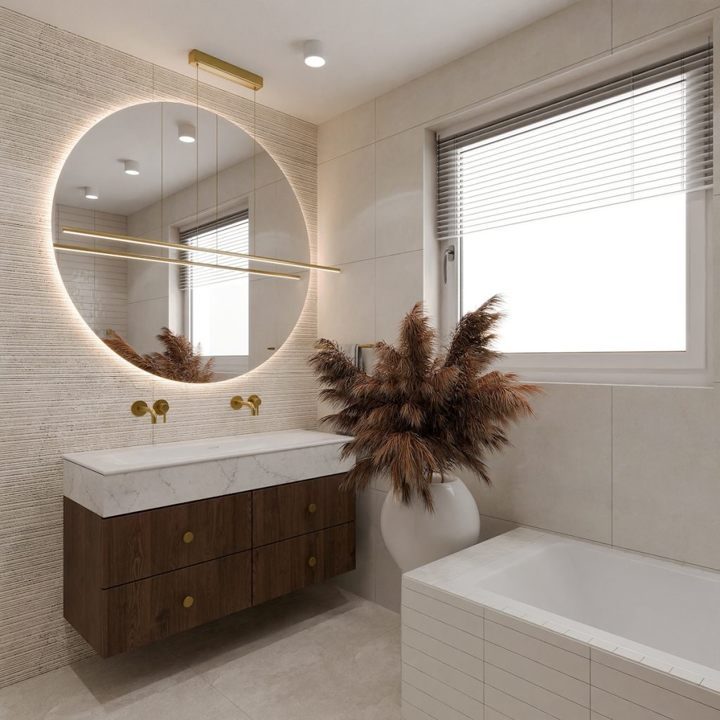 stylish and cozy scandi bathroom