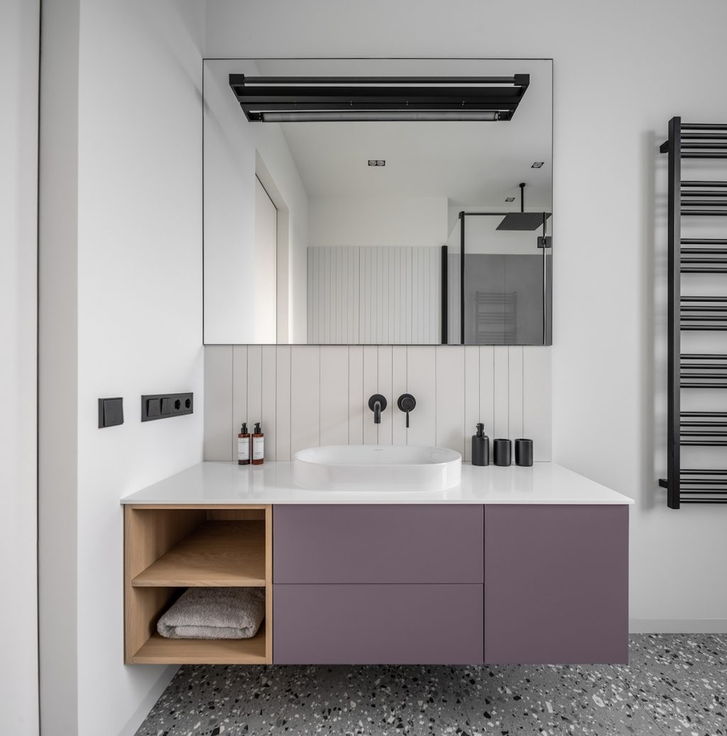 wall mounted lilac vanity