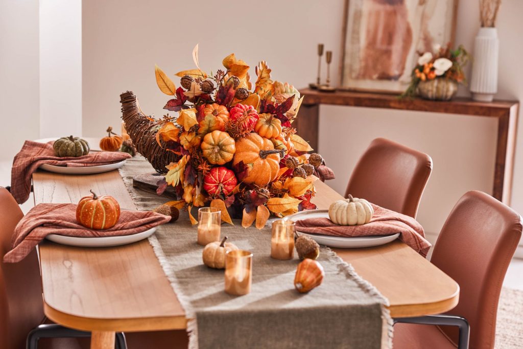 Cornucopia centerpiece thanksgiving