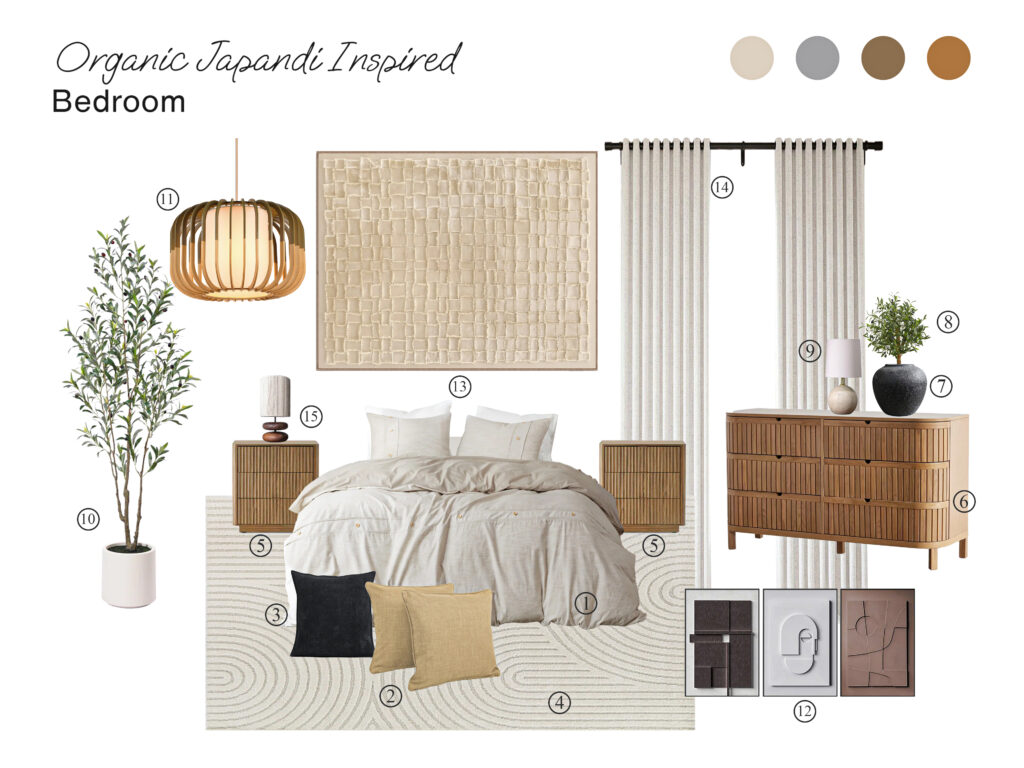 Organic Japandi Inspired Bedroom