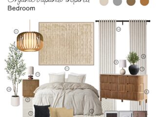 Organic Japandi-Inspired Bedroom Board with Shopping List