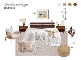 Scandinavian hygge-inspired Bedroom: Product Board with Shopping List