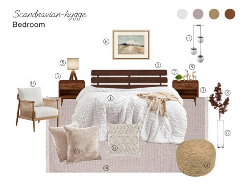 Scandinavian hygge-inspired Bedroom: Product Board with Shopping List