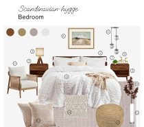 bedroom scandinavian hygge product board with shopping list