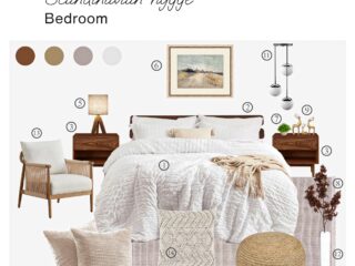 Scandinavian hygge-inspired Bedroom: Product Board with Shopping List