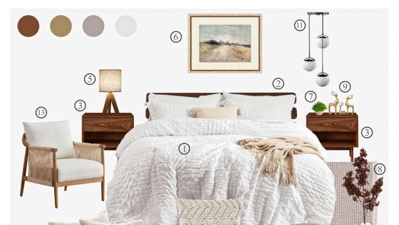 Scandinavian hygge-inspired Bedroom: Product Board with Shopping List