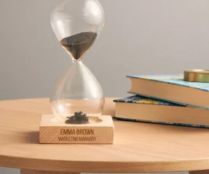 magnetic hourglass with engraved name