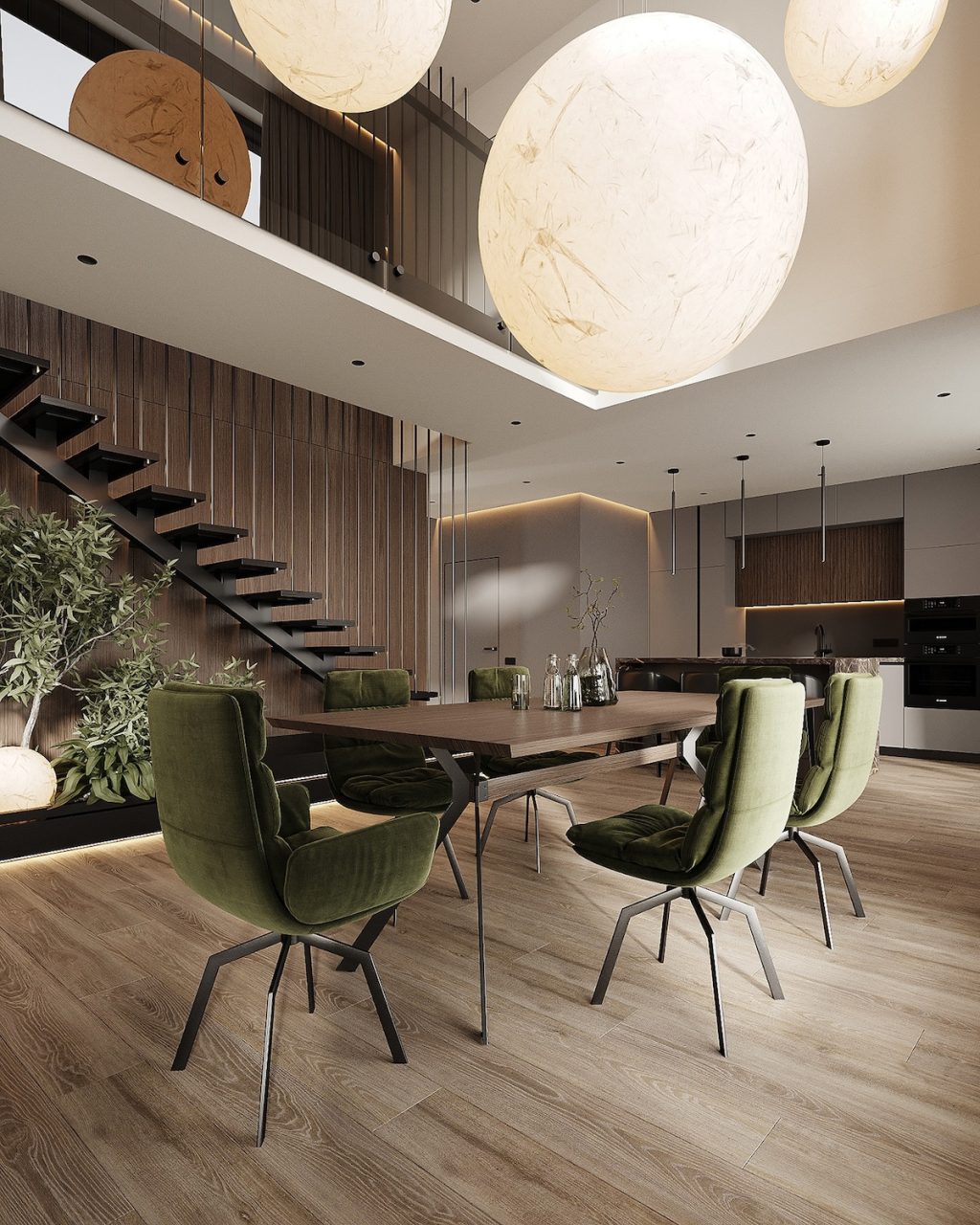 modern dining area in apartment