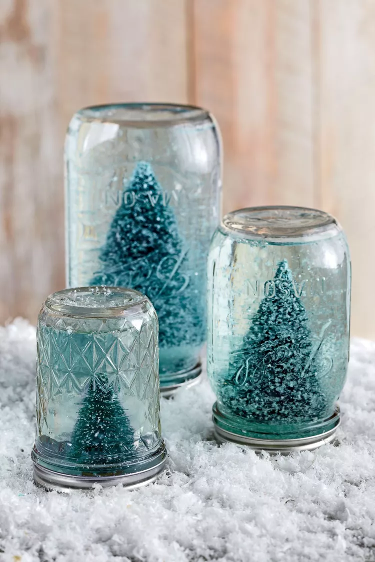 Snow jars diy decor