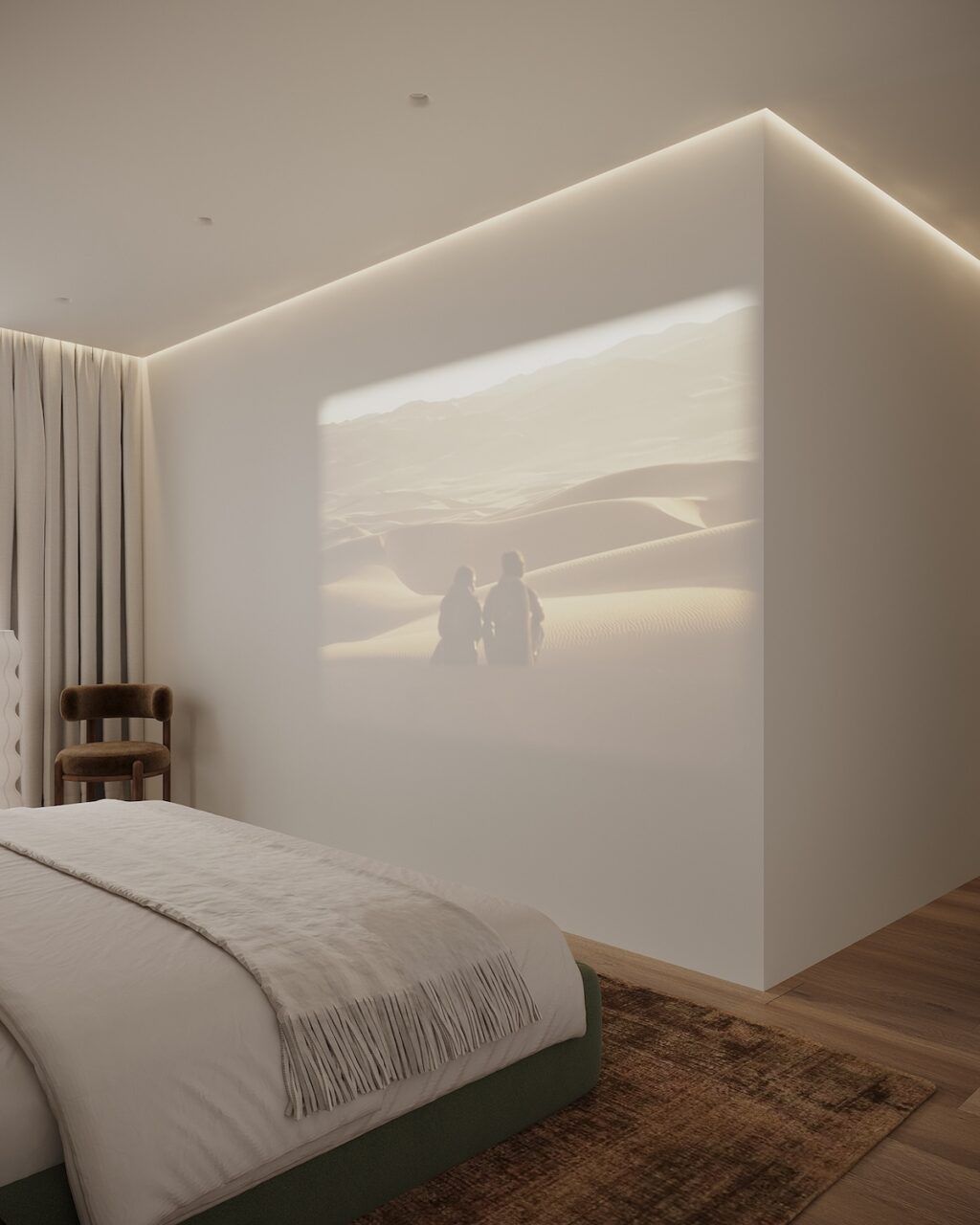 projection of image on wall