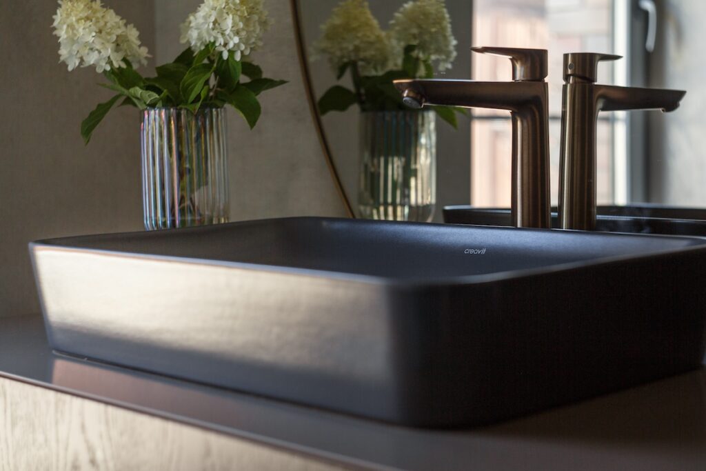 matte black vessel sink