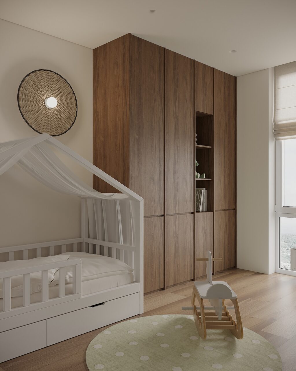 nursery with wooden elements