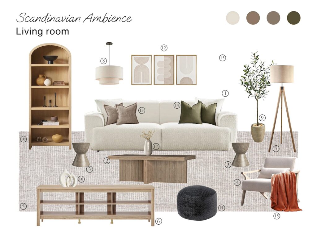 scandinavian ambience living room board