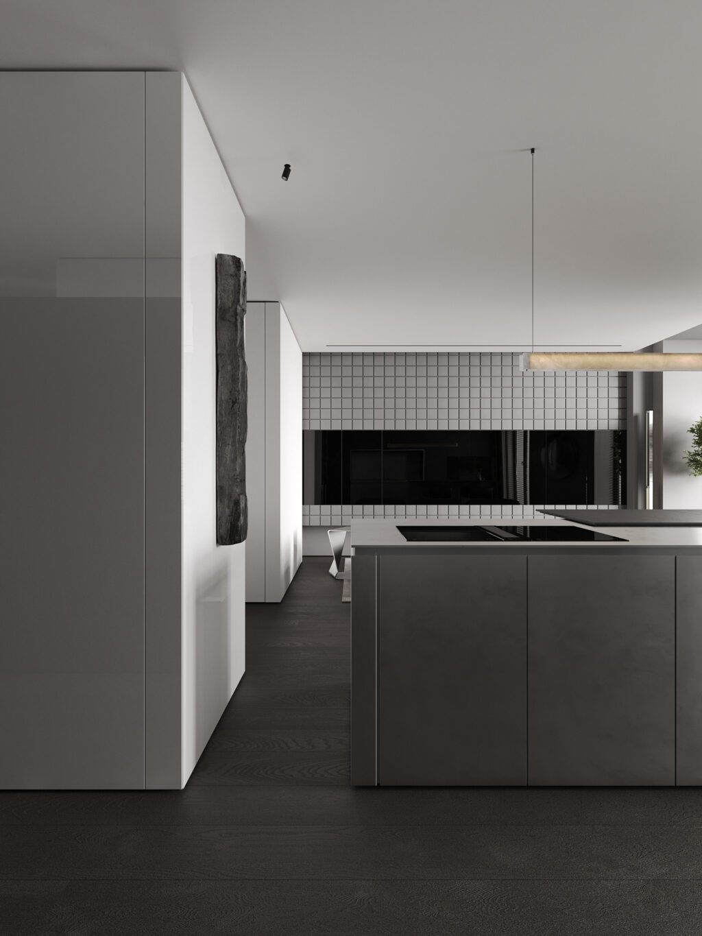 sleek grey kitchen