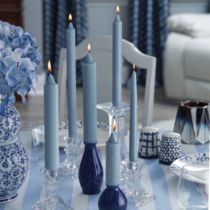 blue taper candles