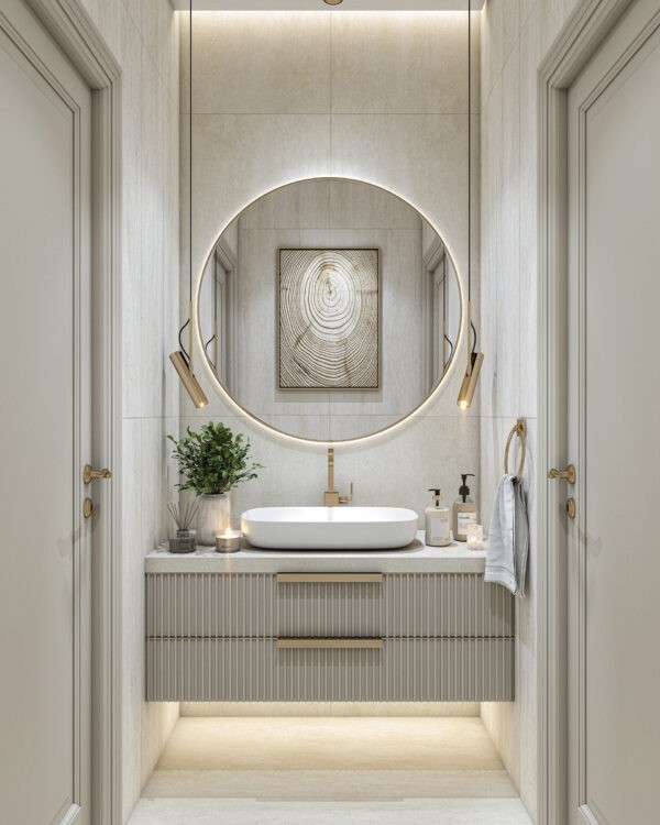 neutral color bathroom interior