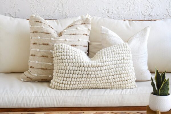 neutral throw pillow