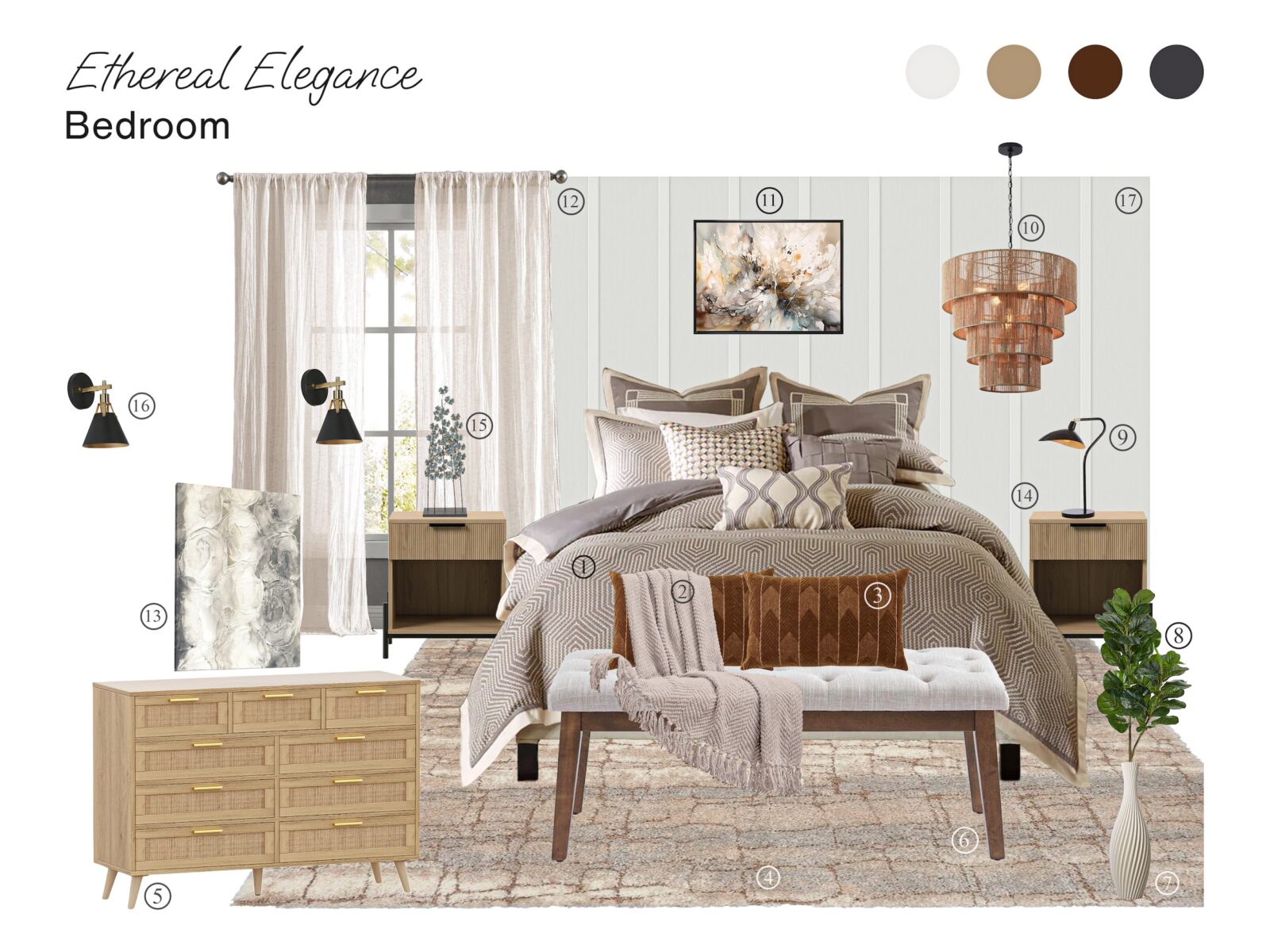 Ethereal Elegance Bedroom: Board with Shopping List post image