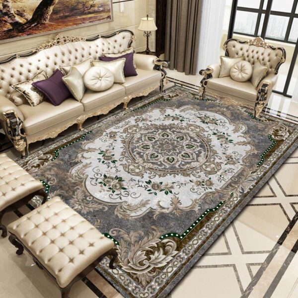 Vintage rugs in european living rooom