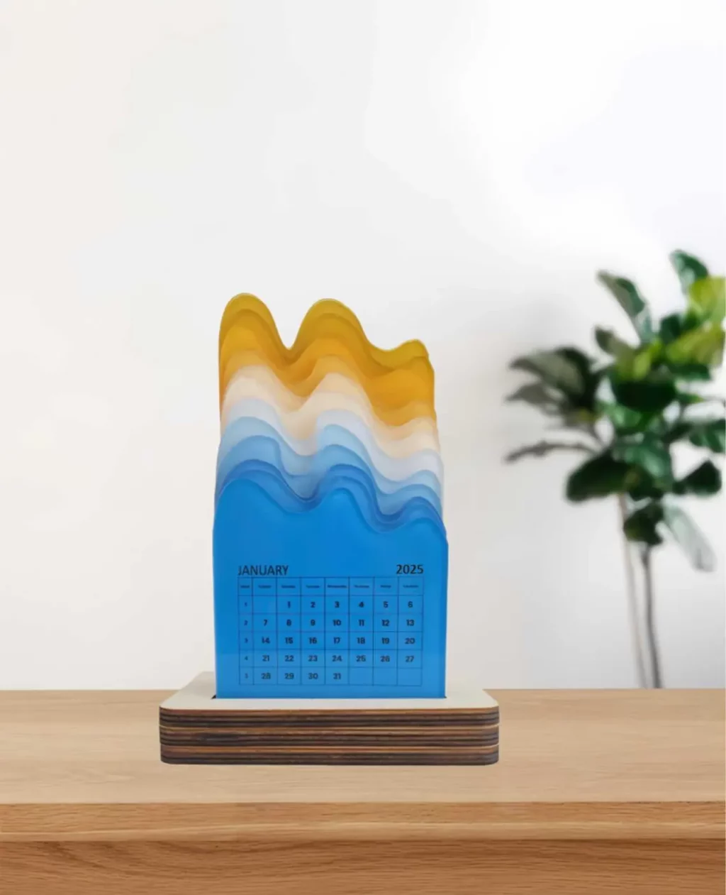 artisan ocean waves desk calendar