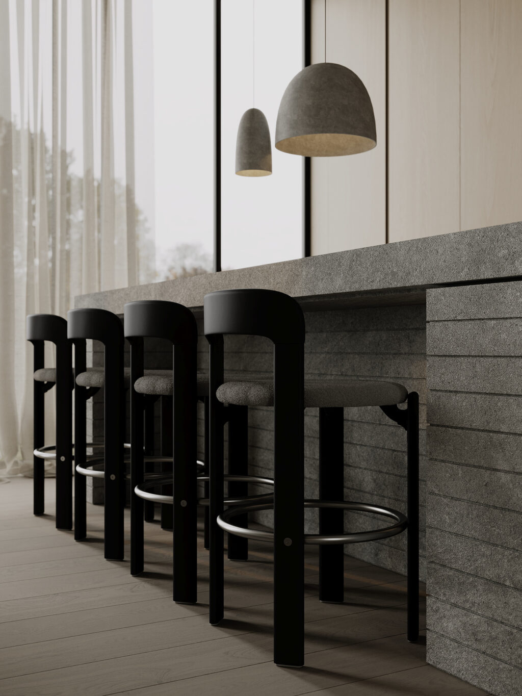 matte black bar stools