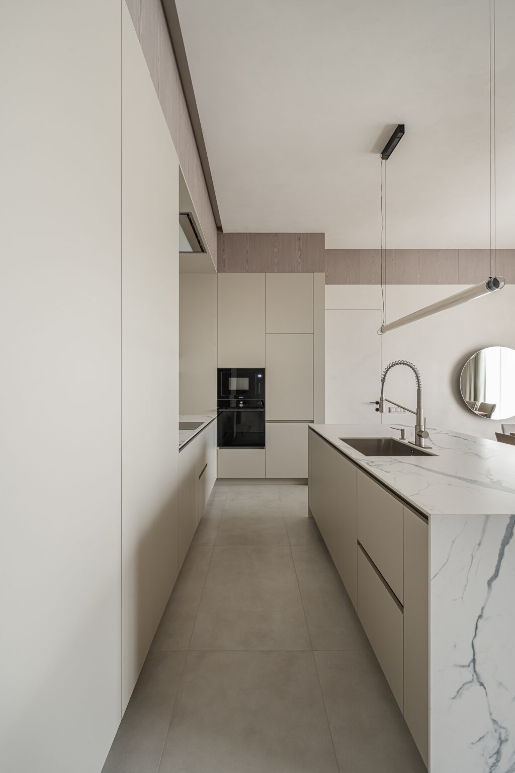 neutral and sleek kitchen