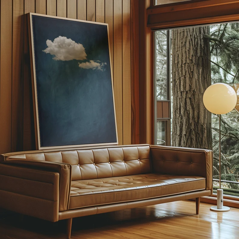 vintage moody clouds canvas wall art