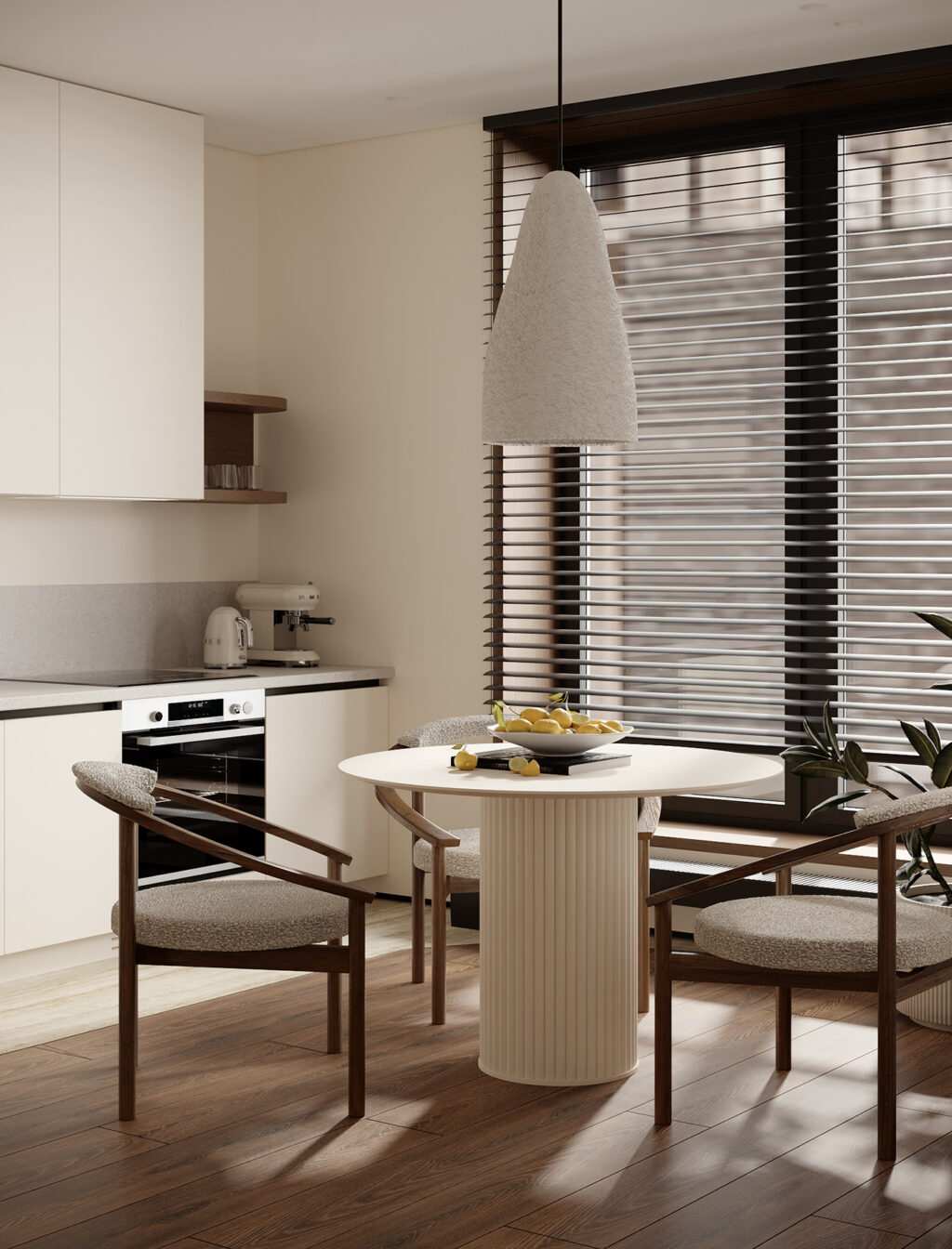 dining area with cozy chairs and sunlight