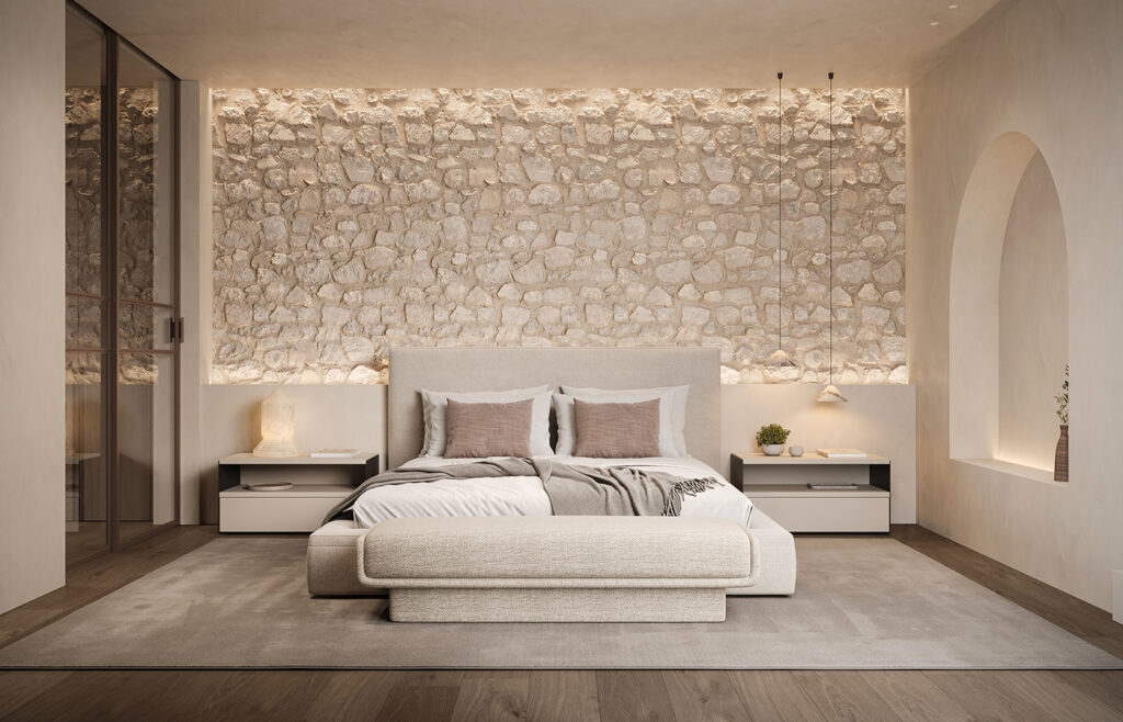 natural stone feature wall