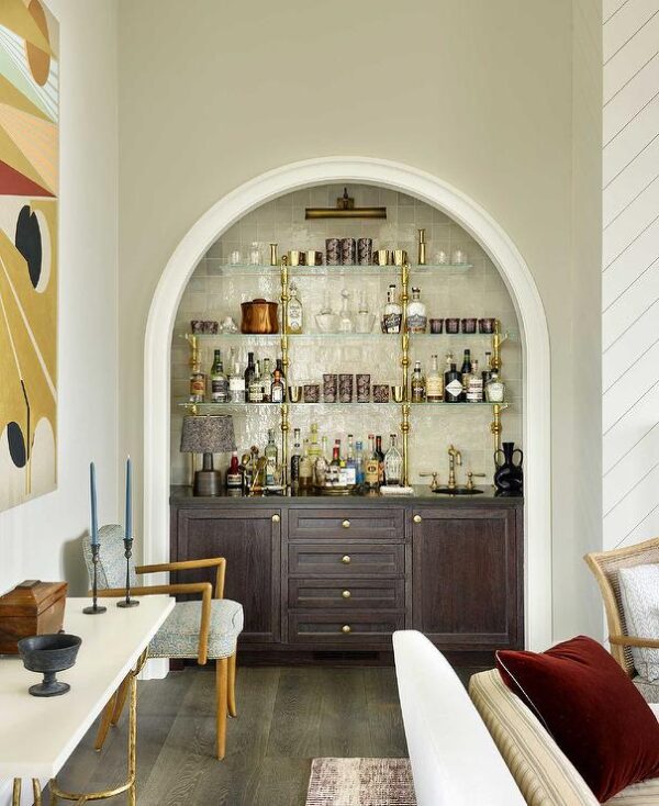 arched wet bar nook