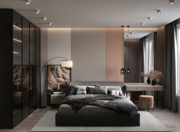 black modern bedroom