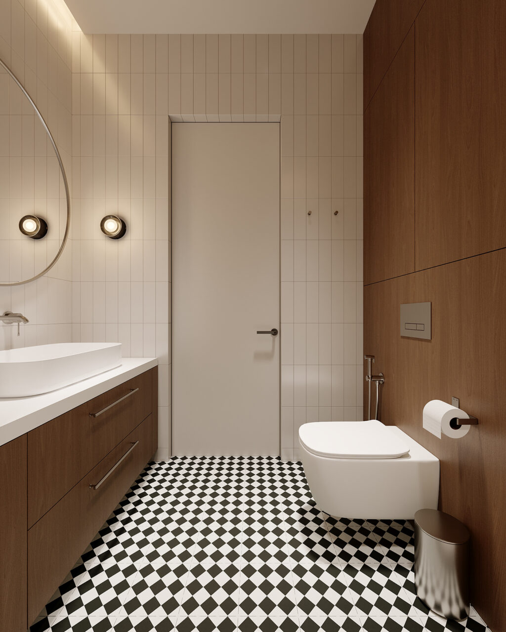 checkered tile floor