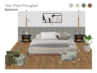 Neo-Mint Manifesto Bedroom: Board with Shopping List