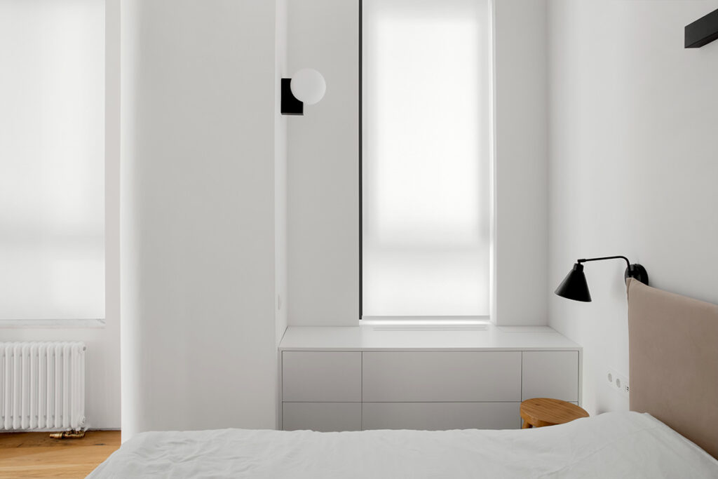 white recessed storage