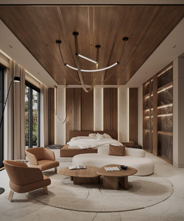 wooden modern bedroom